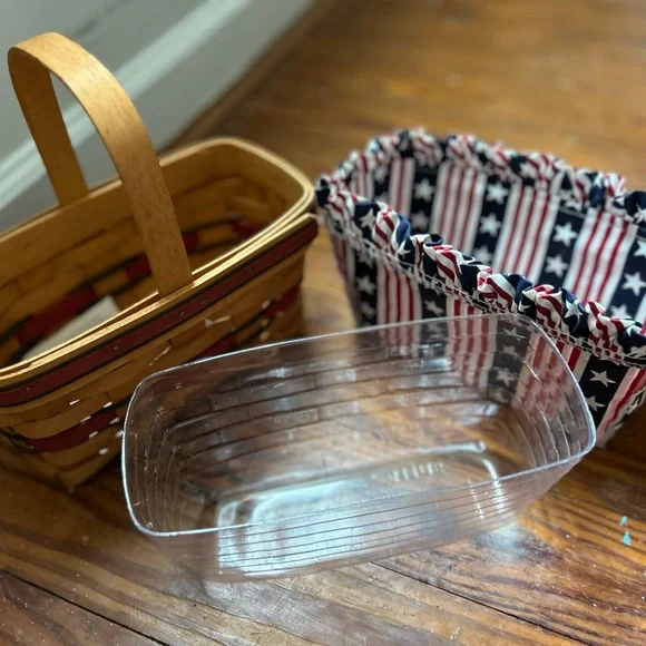 Longaberger 1994 All-American Candle Patriotic Woven Basket with Star Lining - Picture 4 of 4